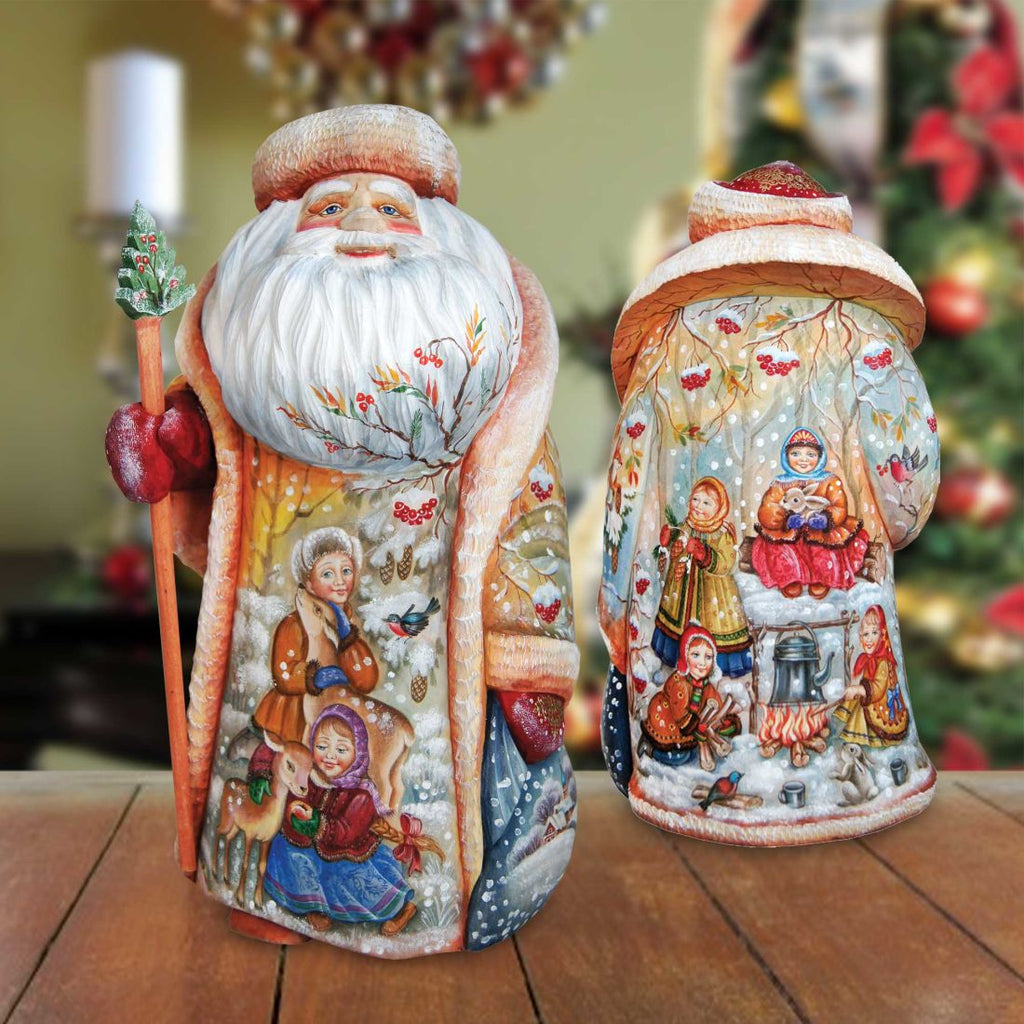 Winter Friendship Hand-Painted WOODCARVED Masterpiece by G. DeBrekht - Christmas Decor - 241128 - SPECIAL ORDER