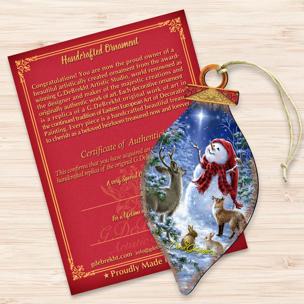 Heaven and Snowman Wooden Ornaments by Gelsinger - Christmas Santa Snowman Decor - 8041149-1801