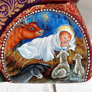 The Savior Dreams Hand-Painted WOODCARVED Masterpiece by G. DeBrekht - Nativity Holiday Decor - 8206011