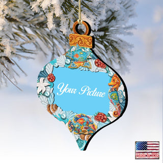 Coastal Picture Frame Ornaments - Ornament for Photo - Coastal Holiday Decor - 8112182-2PF