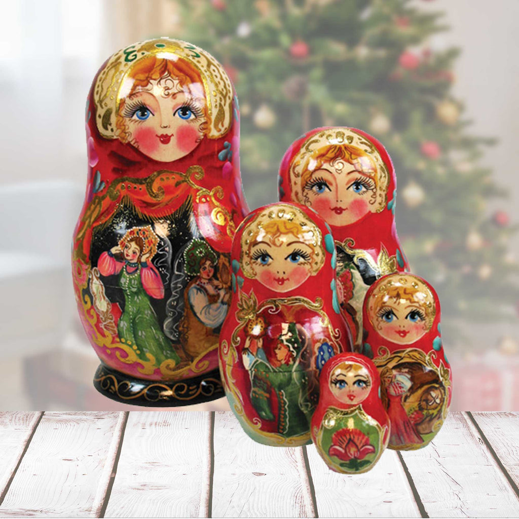 Beautiful Girls Matreshka Nesting Doll Set of 5 by G. DeBrekht - 1300922