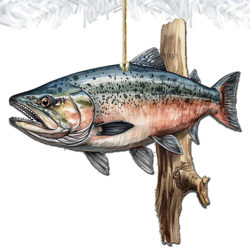 Alaskan Sockeye Wooden Ornaments by G.Debrekht - Wildlife Holiday Decor - 8710109-3
