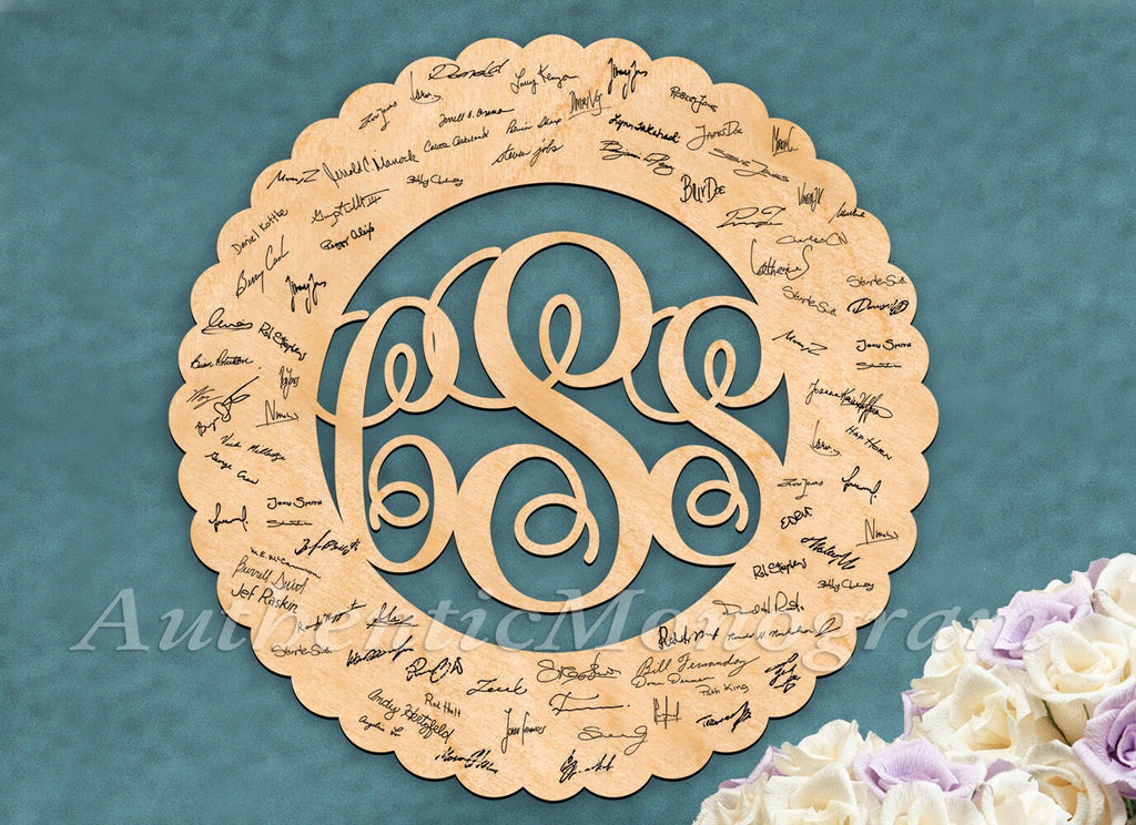 Sale GUEST BOOK Personalized Monogram - Scallop Wooden Personalized Monogram Unpainted - Home Decor - Wedding Decor - Door Hanger Personalized Monogram - Personalized Monogram Wall Hanging