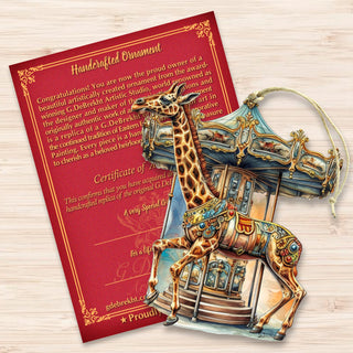 Carousel Giraffe Wooden Ornaments by G. Debrekht Christmas Decor - 8611028