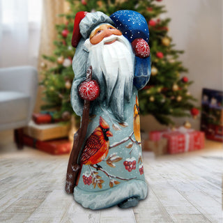 Cardinals Santa Hand-Painted WOODCARVED Masterpiece by G. DeBrekht - Wildlife Holiday Decor - 8215102M *** PRE-ORDER - Handmade Just for You! ***