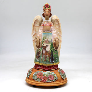 Angel with Animals Musical Figurine- Limited Edition Figurine Reserve by G.DeBrekht 8 x 4.5 x 3.5 Handpainted Collectible Figurine, Unique Decor Made in the USA