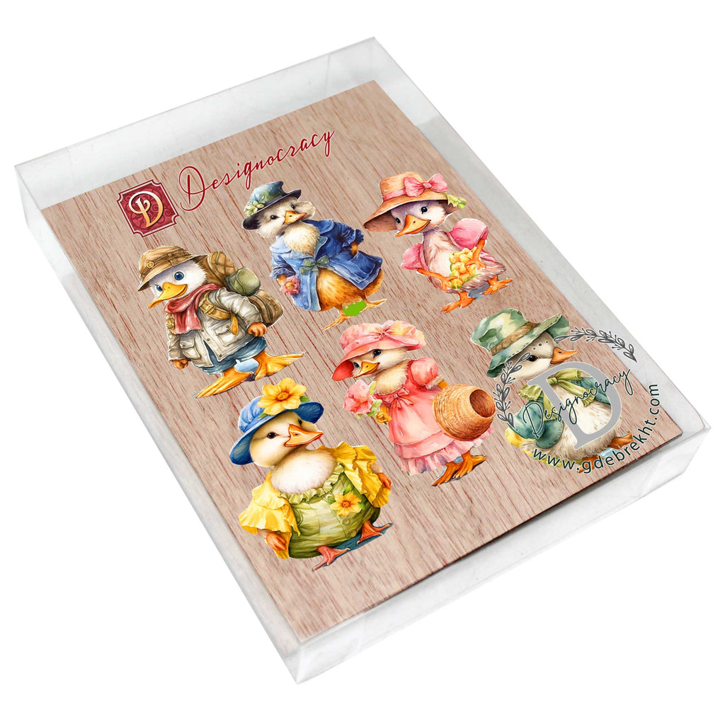 Easter Ducks Decorative Eco Wood Magnets Set of 6 by G. Debrekht - Easter Decor - 8090043G-S6