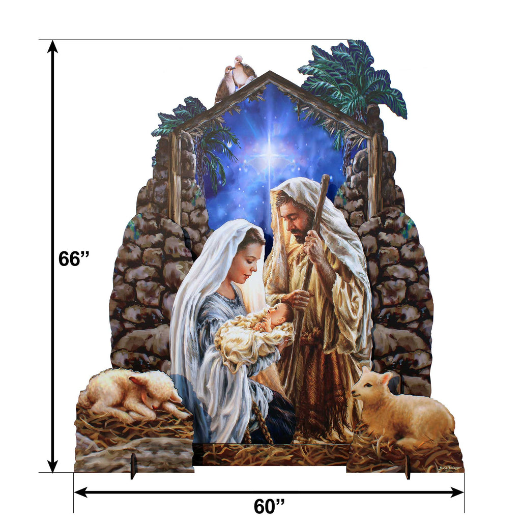 Glory to God Nativity Life Size Oversized Outdoor Decor by D. Gelsinger - Nativity Holiday Decor - 8461010F-S4-DG-XXLG