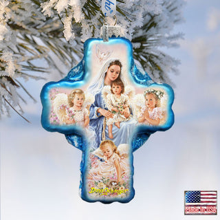 Blessing Cross Glass Ornament by D. Gelsinger - Nativity Holiday Decor - 758-011-DG