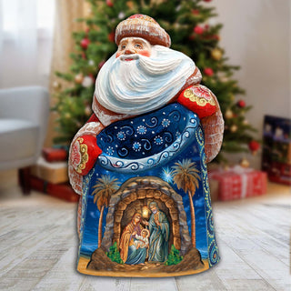 Classic Nativity Santa Hand-Painted WOODCARVED Masterpiece Figurine by G. DeBrekht - Nativity Holiday Decor - 8203021 *** PRE-ORDER - Handmade Just for You! ***