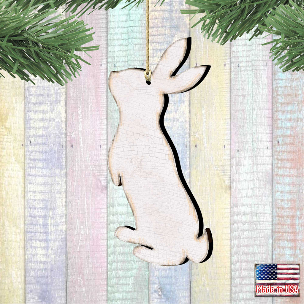 White Easter Spring Decor Bunny Wood Ornaments - Designocracy - 81991342