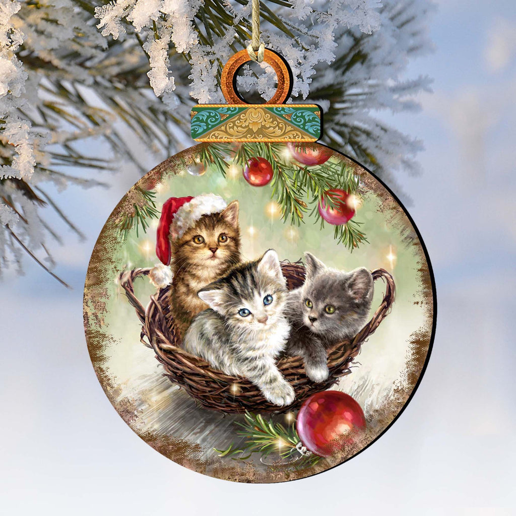 Christmas Kittens Wooden Ornaments by Gelsinger - Christmas Decor - 8021117-1607