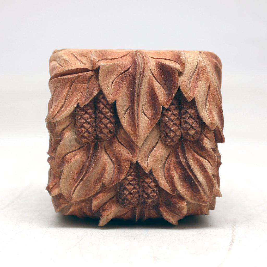 One-of-a-Kind Cones WOODCARVED Jewelry BOX 2.5x2.5x2