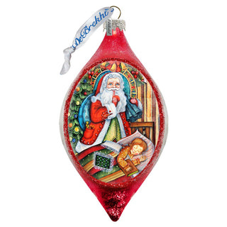 Christmas Night Glass Ornament by G. DeBrekht - Christmas Santa Snowman Decor - 757-025