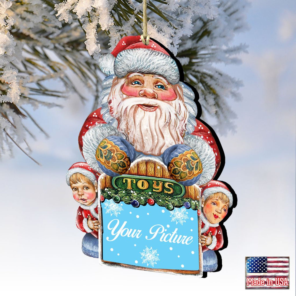 Santa Christmas Picture Frame Ornaments - Ornament for Photo - Christmas Santa Snowman Decor - 8119172PF