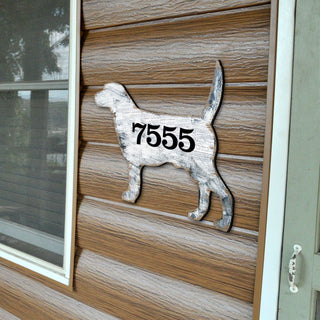 Dog Wooden Custom House Number Sign - Pets Dog and Cats Decor - Handcrafted Wooden Handcrafted Wooden Address Sign - MA98121