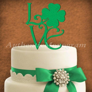Wedding Cake Topper - Irish Wedding Cake Topper - SAINT Patrick's DAY - Irish Wooden Cake Topper #94349
