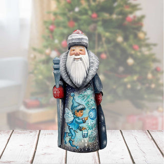 Winter Elf Hand-Painted WOODCARVED Masterpiece by G. DeBrekht - Wildlife Holiday Decor - 821508-8