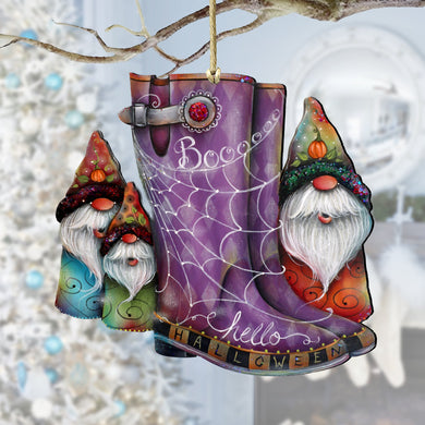 Hello Halloween Boots Wooden Ornaments by Jamie Mills-Price Halloween Decor - 8611062-4-MP