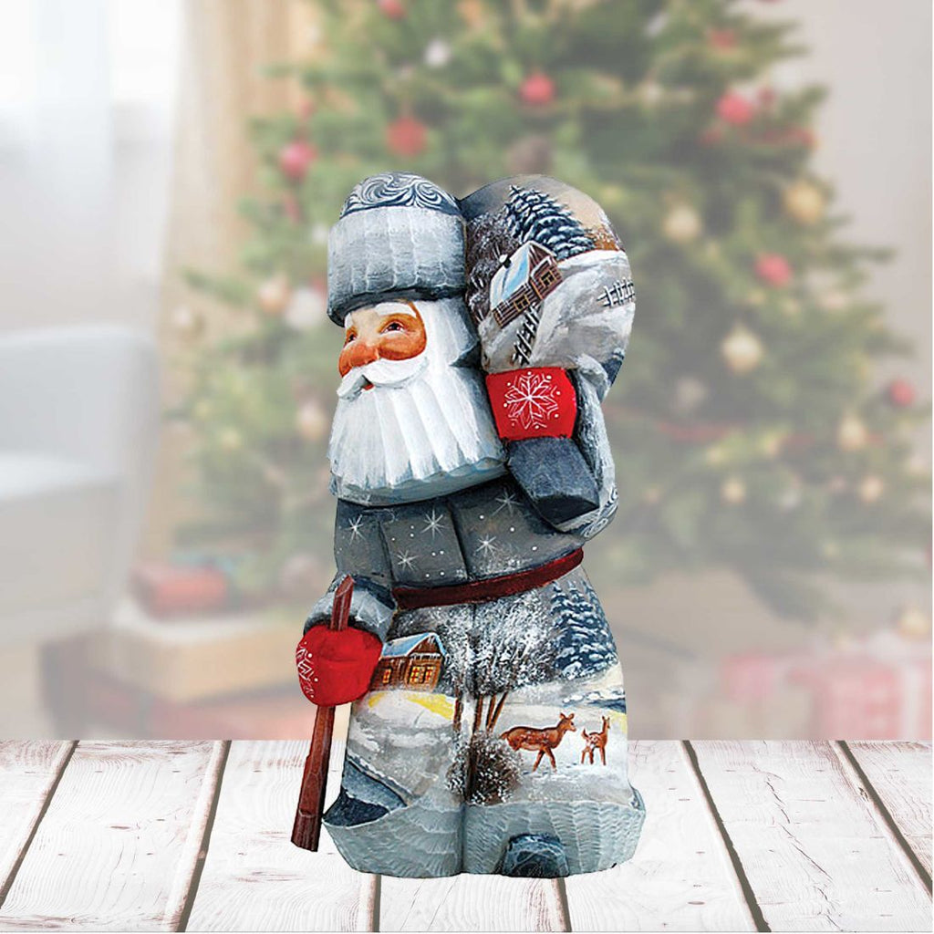 Delightful Village Santa Hand-Painted WOODCARVED Masterpiece by G. DeBrekht - Christmas Decor - 820202 *** PRE-ORDER - Handmade Just for You! ***
