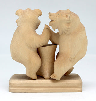 One-of-a-Kind Bear Arm Wrestling Wood carved Figurine 5