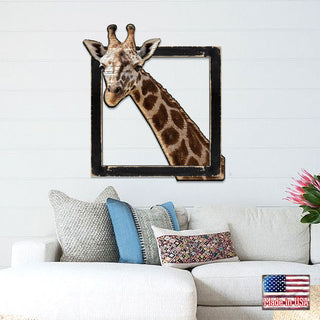 Giraffe Rustic Wooden Wall Decor by G. DeBrekht - Nature Wildlife Decor - G982312S