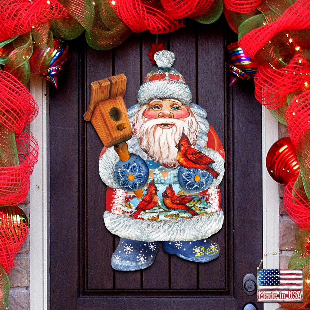 Holiday Bird Christmas Door Decor by G. DeBrekht - Christmas Santa Snowman Decor - 8118023H