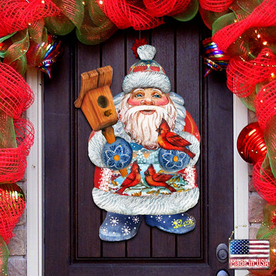 Holiday Bird Christmas Door Decor by G. DeBrekht - Christmas Santa Snowman Decor - 8118023H