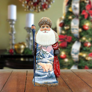 Polar Bear Santa Hand-Painted WOODCARVED Masterpiece by G. DeBrekht - Wildlife Holiday Decor - 242214
