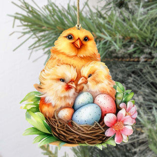Spring Chicks Wooden Ornaments by G. DeBrekht Easter Spring Decor - 8652771