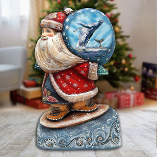 Whale Tale Sack Santa Hand-Painted WOODCARVED Masterpiece by G. DeBrekht - Christmas Decor - 8204018 *** PRE-ORDER - Handmade Just for You! ***