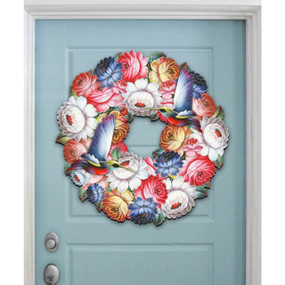 Birdy Floral Holiday Door Wreath by G. DeBrekht - Easter Spring Decor - 8185312H