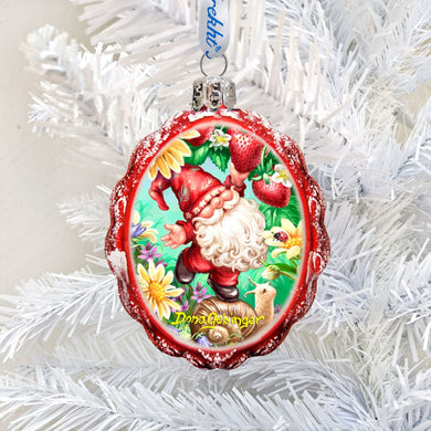 Sweet Summer Gnome Dwarf Mercury Glass Ornament by D. Gelsinger - Christmas Decor - 778106-DG