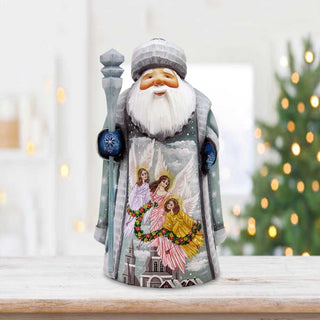 Heavenly Guidance Santa Hand-Painted WOODCARVED Masterpiece by G. DeBrekht - Nativity Holiday Decor - 821621