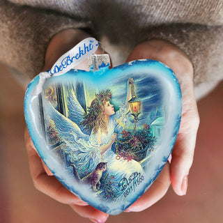 Light the Way Angel Glass Ornament Limited Edition by Strelkina at G. DeBrekht - Nativity Holiday Decor - 738-085-ST