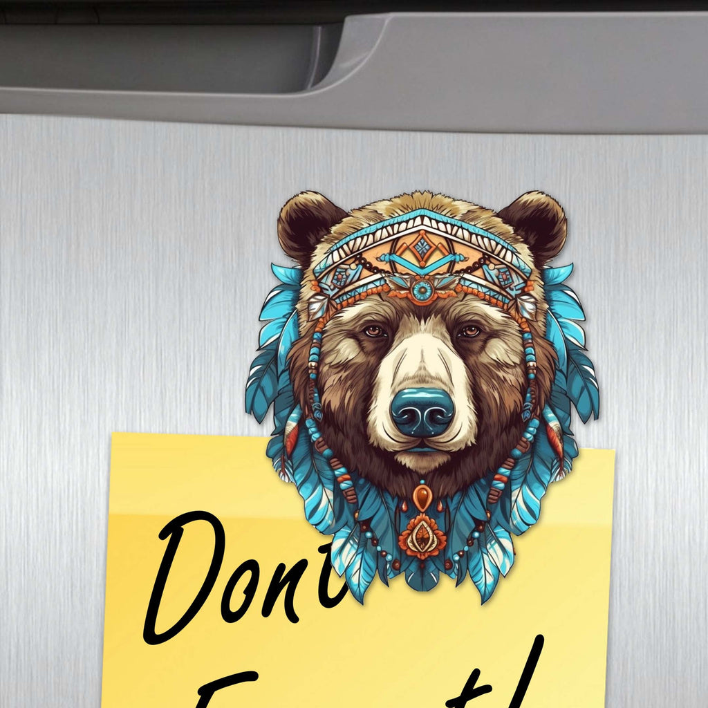 Mystical Bears Decorative Eco Wood Magnets Set of 6 by G. Debrekht - Wildlife Decor - 8090120G-S6