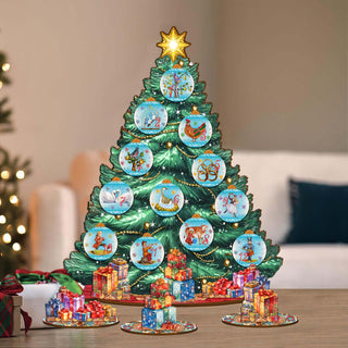 Twelve Days Christmas Tree Eco Wood Set by G.DeBrekht Christmas Decor - 8091502