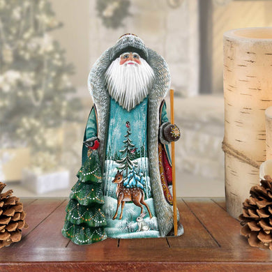 Peaceful Valley Santa Hand-Painted WOODCARVED Masterpiece by G. DeBrekht - Wildlife Holiday Decor - 821847 *** PRE-ORDER - Handmade Just for You! ***