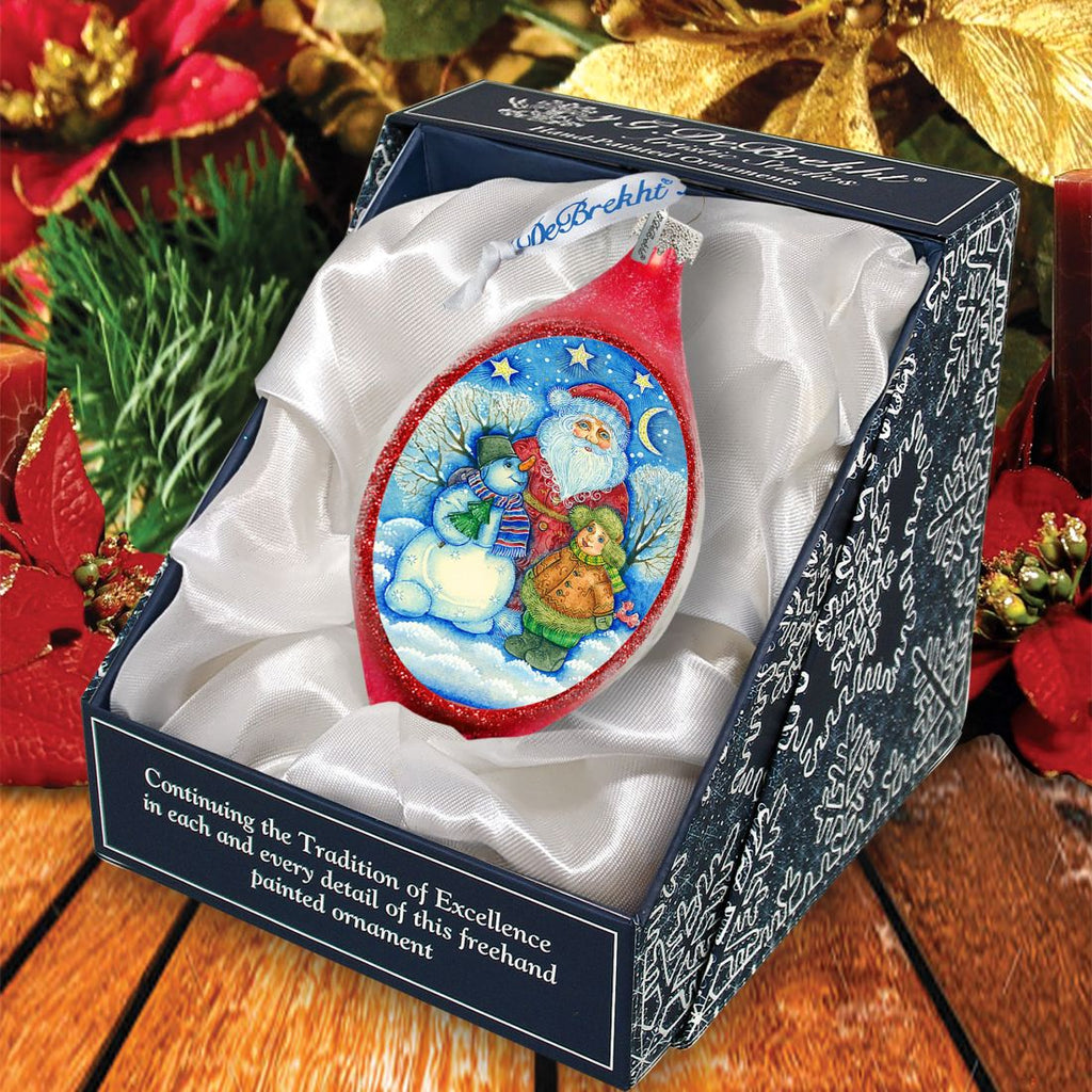 Snowy Friends Drop Glass Ornament by G. DeBrekht - Christmas Decor - 757-035