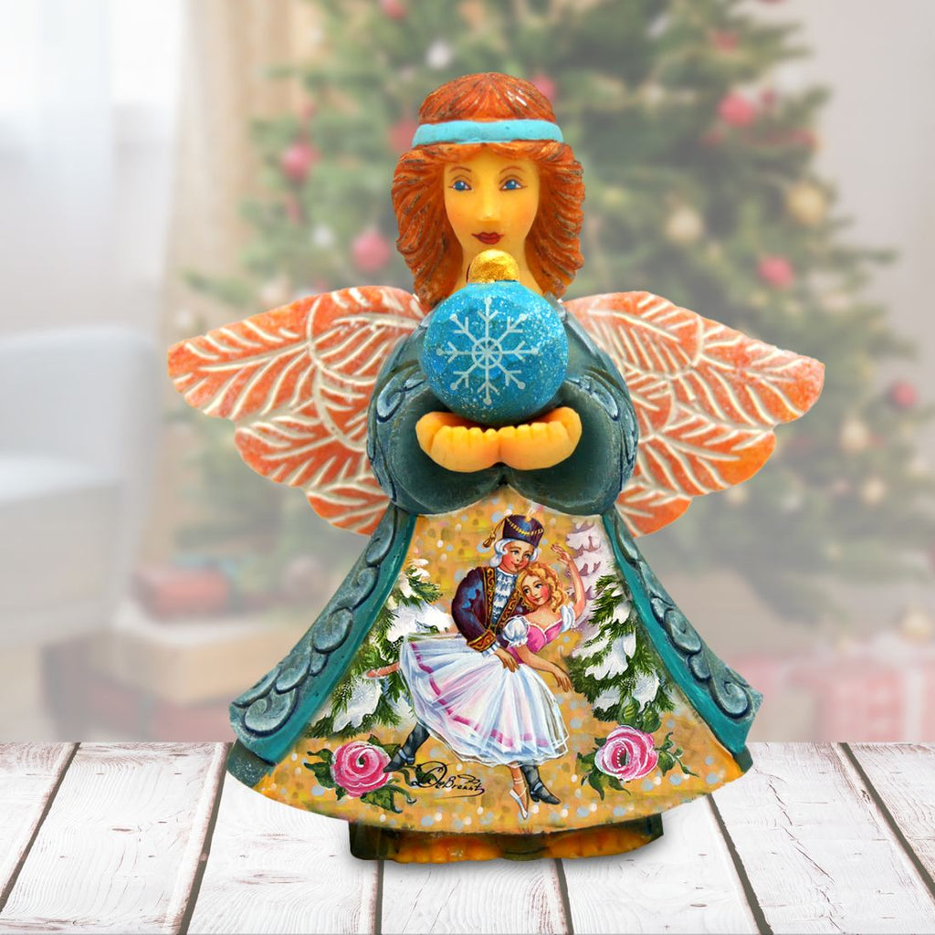 Nutcracker Angel Gift Giver Handcrafted Christmas Figurine - G. DeBrekht - Nativity Holiday Decor - 516654