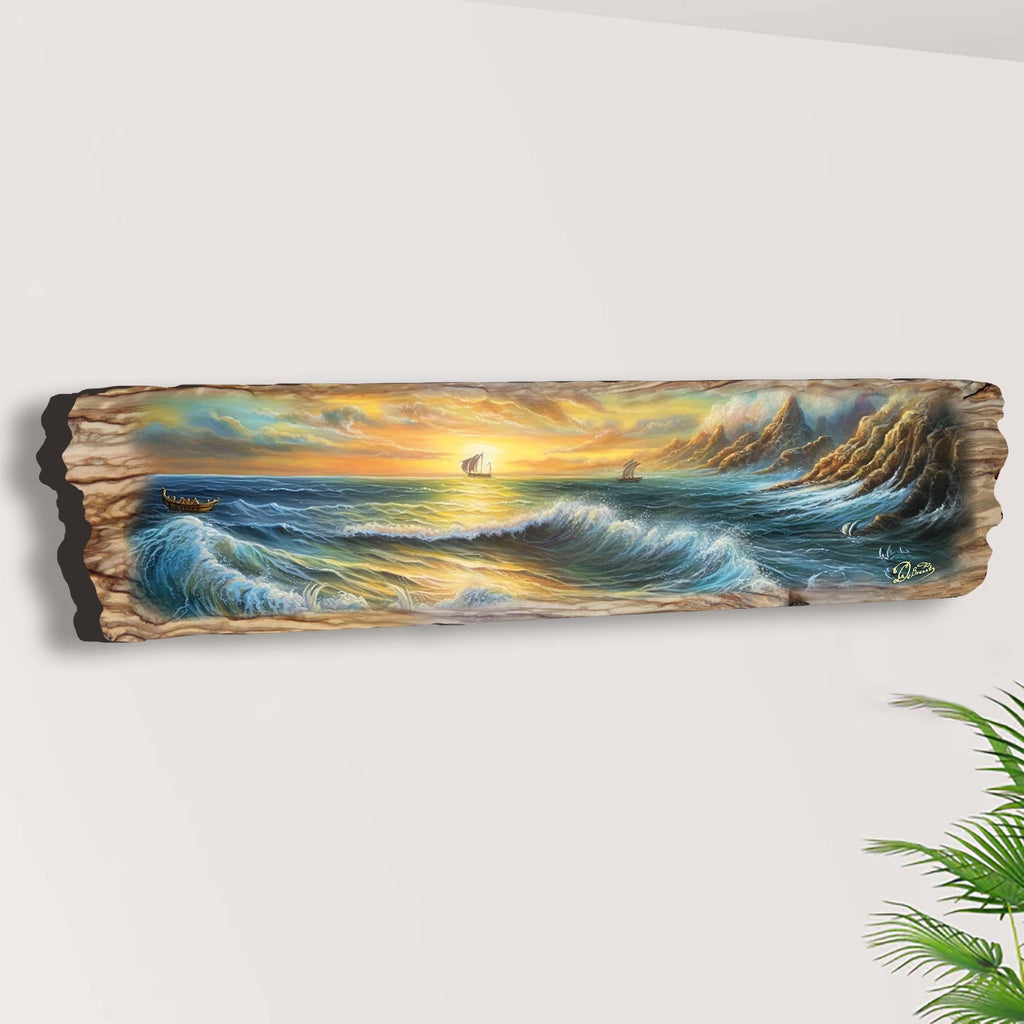 Wave Symphony Wooden Wall Art by G. DeBrekht Coastal Decor - 8491113W
