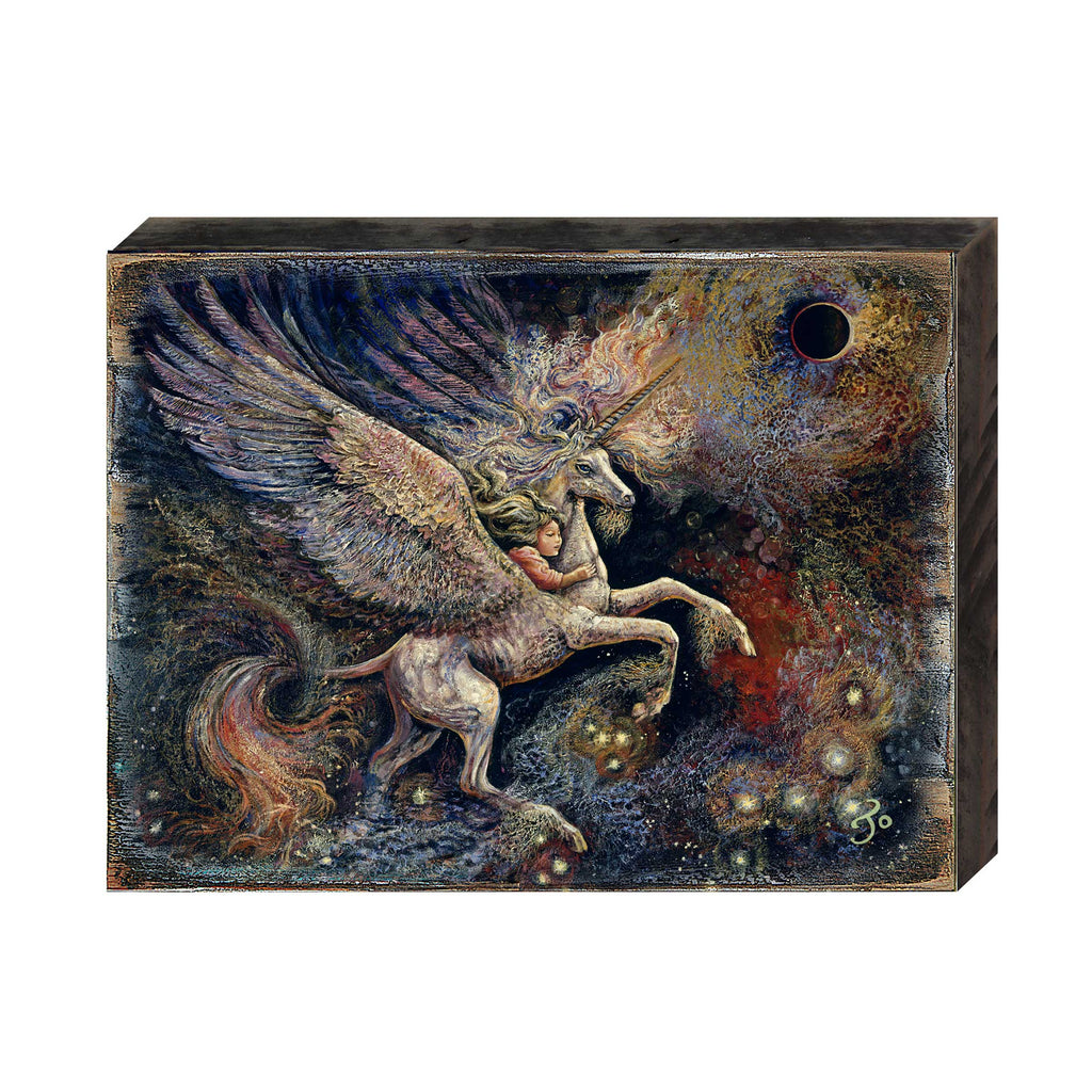 Unicorn Pegasus Fantasy Wooden Wall Art by Josephine Wall - Fantasy Decor - 852140-JW