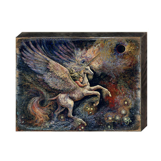 Unicorn Pegasus Fantasy Wooden Wall Art by Josephine Wall - Fantasy Decor - 852140-JW