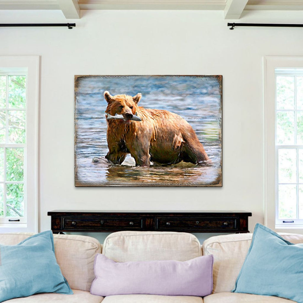Bear Art Wooden Wall Art by Nature Wonders - Nature Wildlife Decor - 95297B