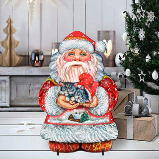 Holiday Kitten Santa Holiday Outdoor Yard Sign by G. DeBrekht - Christmas Decor - 8117808F