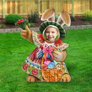 Mrs. Bunny Easter Face Easter Outdoor Scene by G. DeBrekht - Easter Spring Decor - 8154421-2F