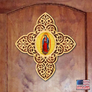 Lady of Guadalupe Filigree Wooden Cross by Museum Icons - Inspirational Icon Decor - 88432