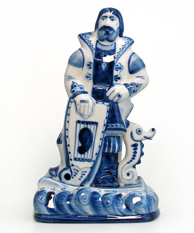 Gzhel Authentic Hand-Painted Fine Porcelain Decorative Blue and White Figurine by G DeBrekht