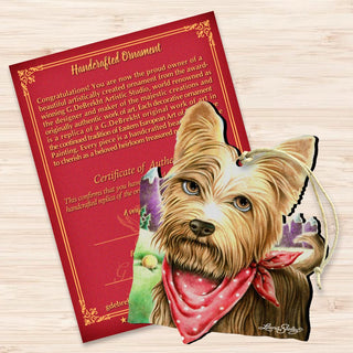 Charming Dog and Cat Wooden Ornaments for Pets - A Refreshing Drink by Laura Seeley - Product Code 8511020-LS