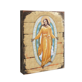 Resurrection Wooden Gold Plated Religious Christian Sacred Icon - Inspirational Icon Decor - 85059